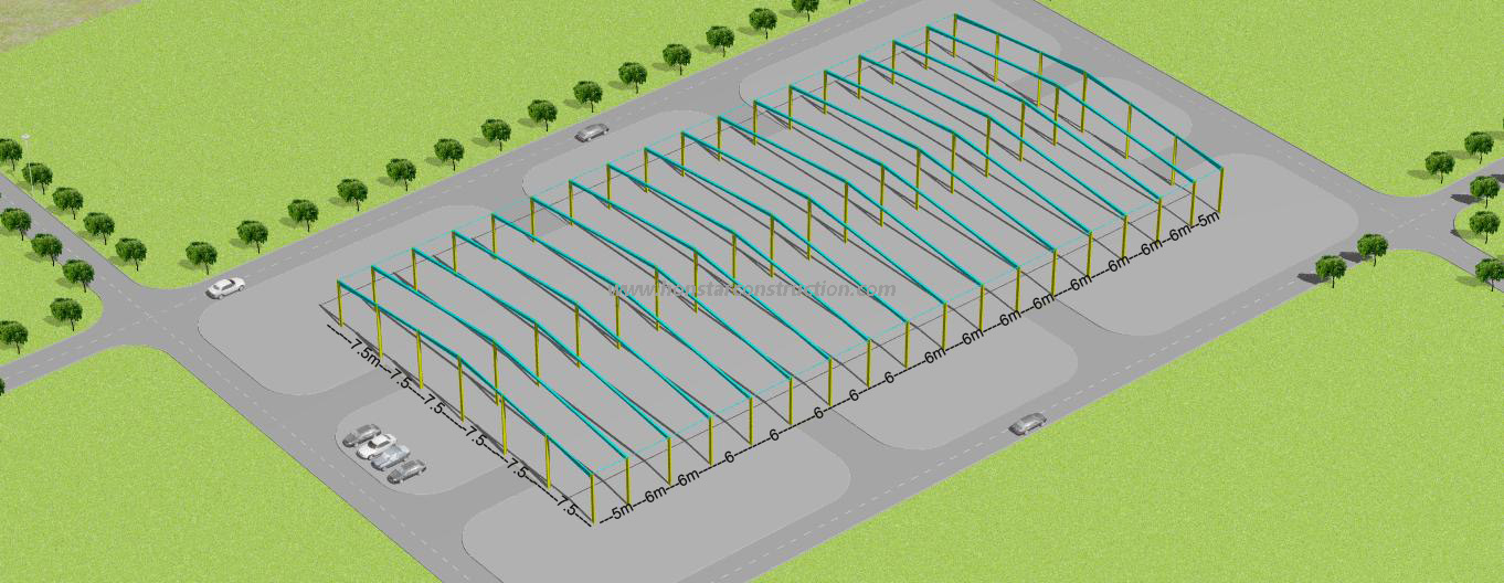 100m Long x 45m Wide x 10m High Steel Factory In AFRICA