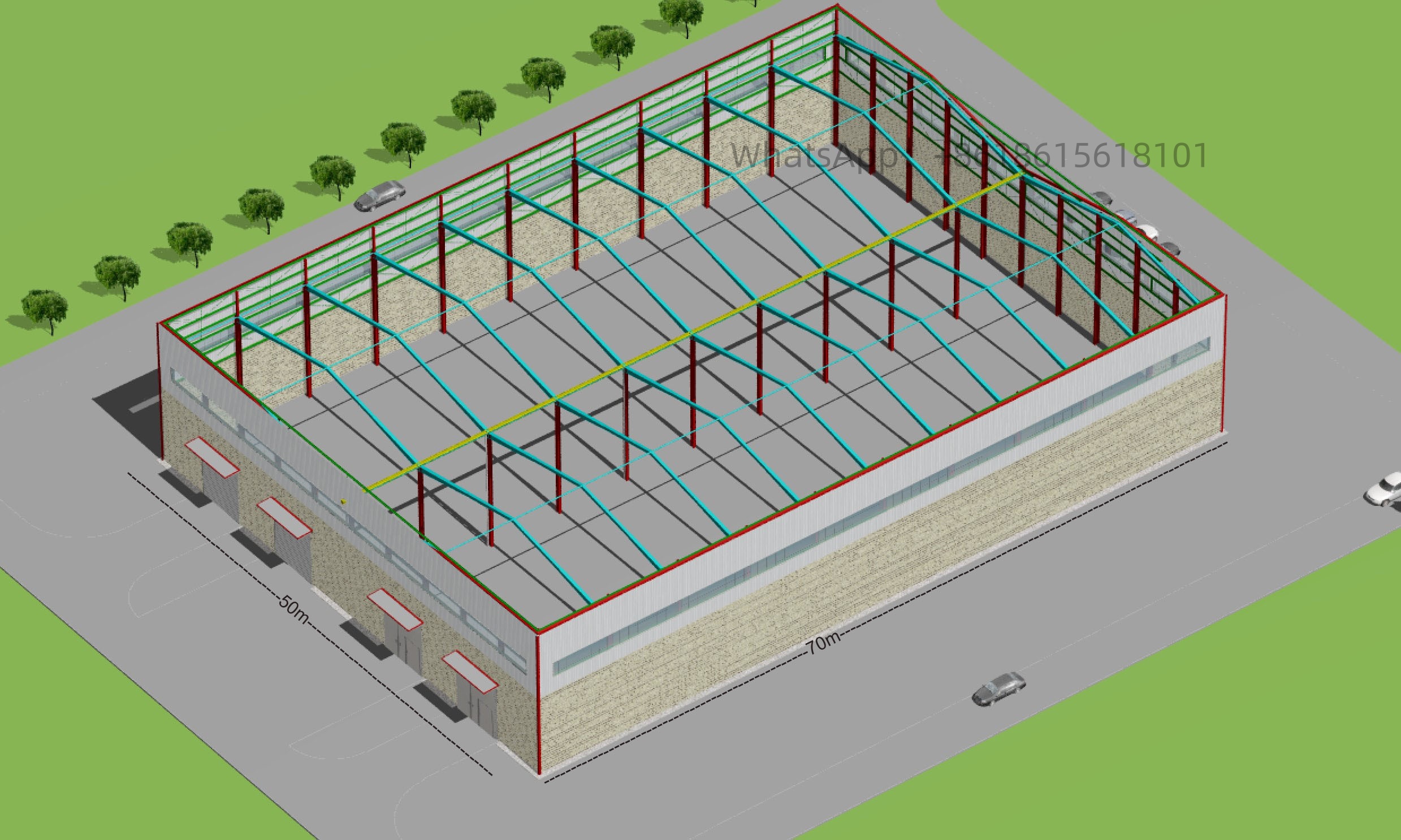  Warehouse 70x50 Steel Building