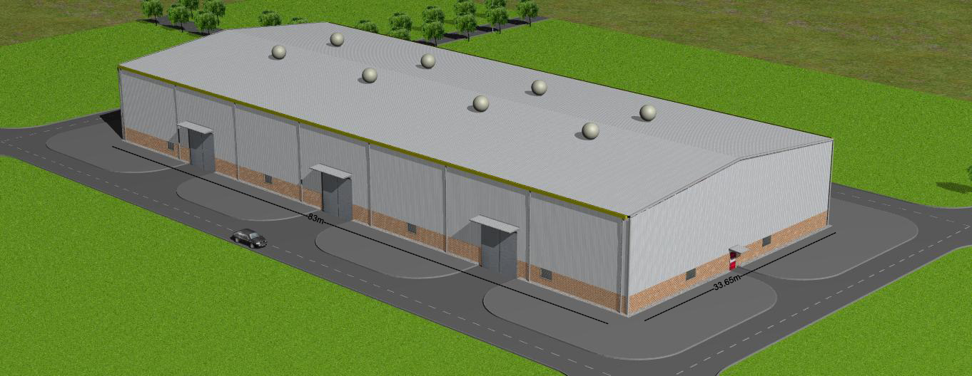 83m X 33m X 10m Prefabricated Metal Chemical Warehouse Building