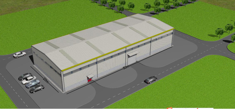 50m x 20m x 8m Steel Structure Prefabricated Warehouses from China ...