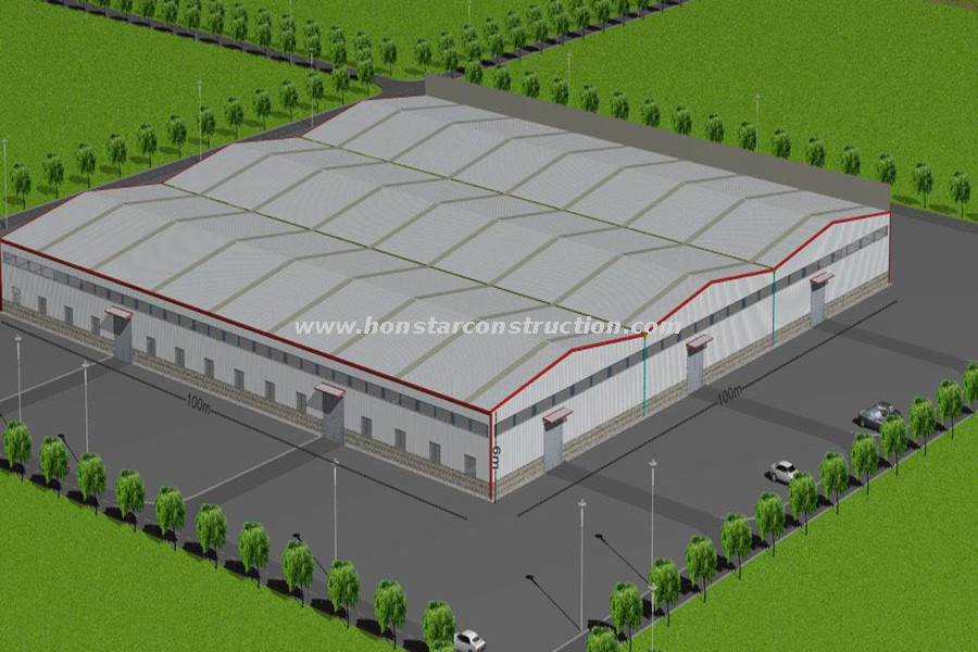 100x100 Prefabricated Metal Structure Building As Workshop