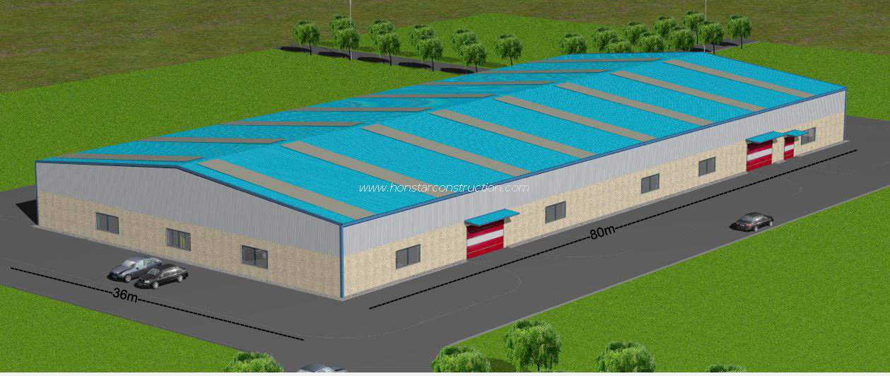  80x36 Proposed Work Shop Made in China Industrial Warehouses Factory