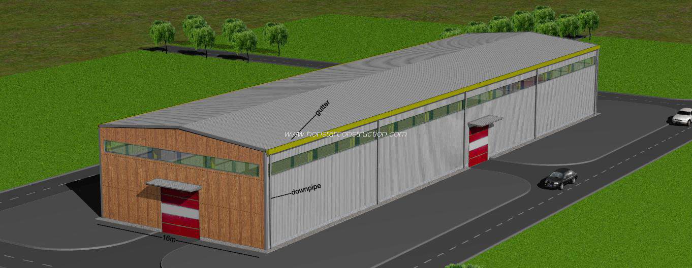 63m X 16m X 8m Metal Building And Prefabricated Warehouse Garage