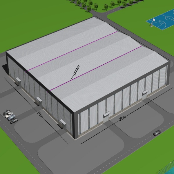 75x75 Prefabricated Steel Warehouse Solution in Papua New Guinea
