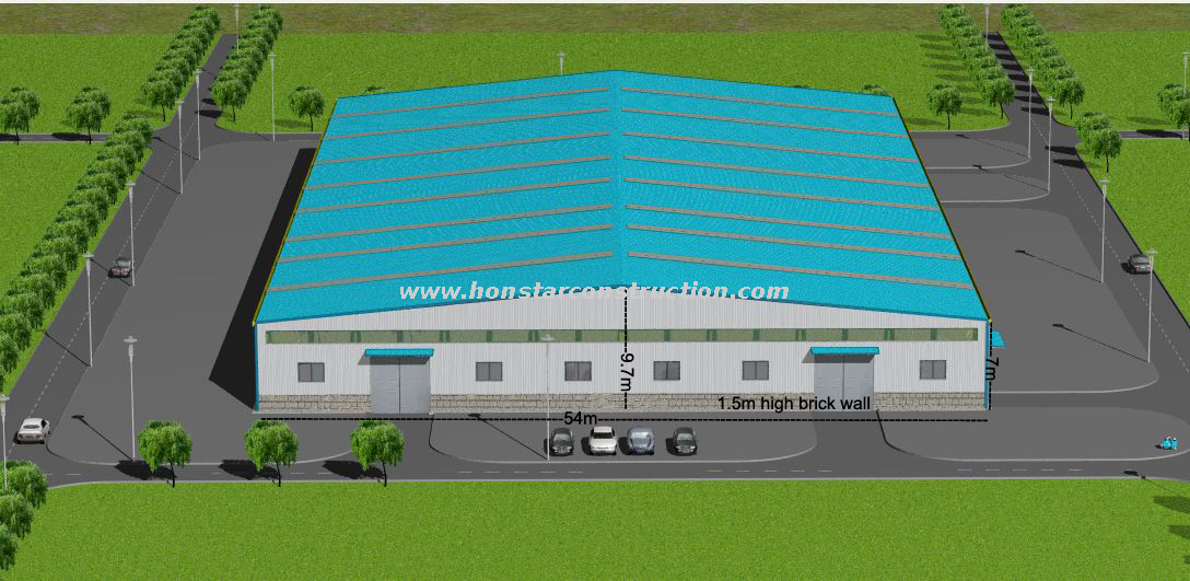 100x54 Metal Structure Building As A Factory