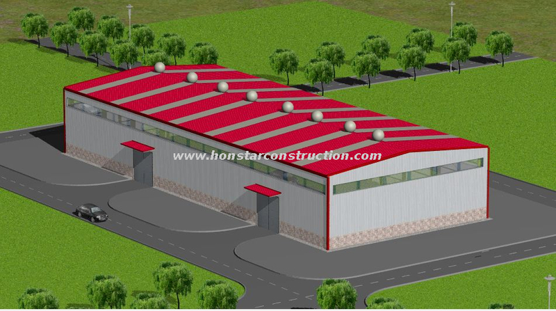 50m * 20m * 8m Low Prefabricated Warehouse Construction Buildings Cost