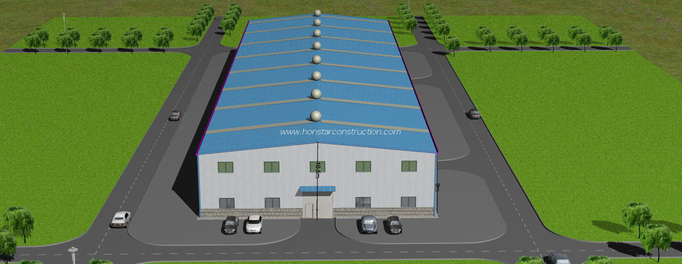 100m X 30m X 9m Double Storey Prefabricated Warehouse with Mezzanine Floor