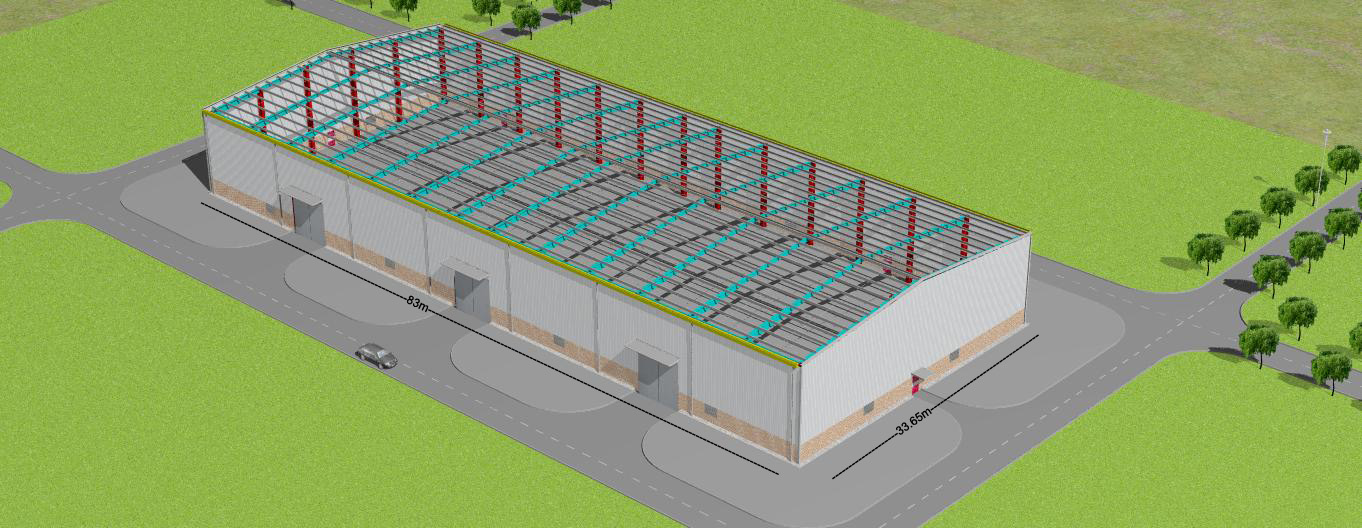 83m X 33m X 10m Prefabricated Metal Chemical Warehouse Building