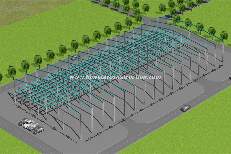 90m x 40m x 8m Steel Structure Warehouse With Mezzanine Floor