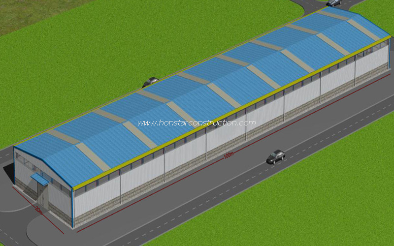 100x20 Metal Structures /Steel Structure Building As A Storage