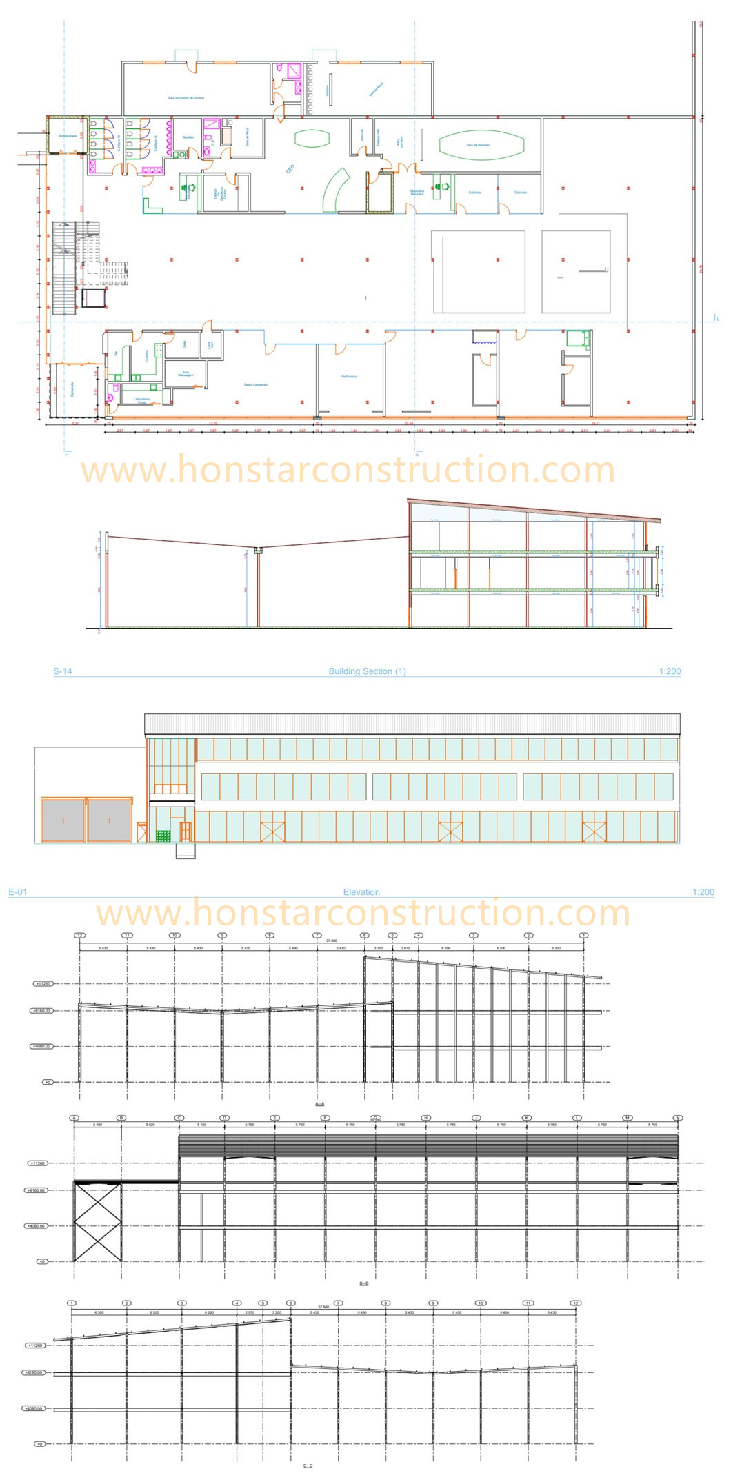 drawing of shopping mall