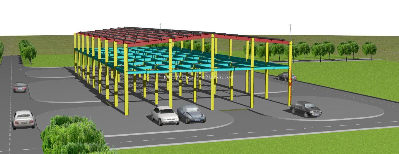 50m * 20m * 8m Prefabricated Industrial Construction Buildings with Mezzanine Floor