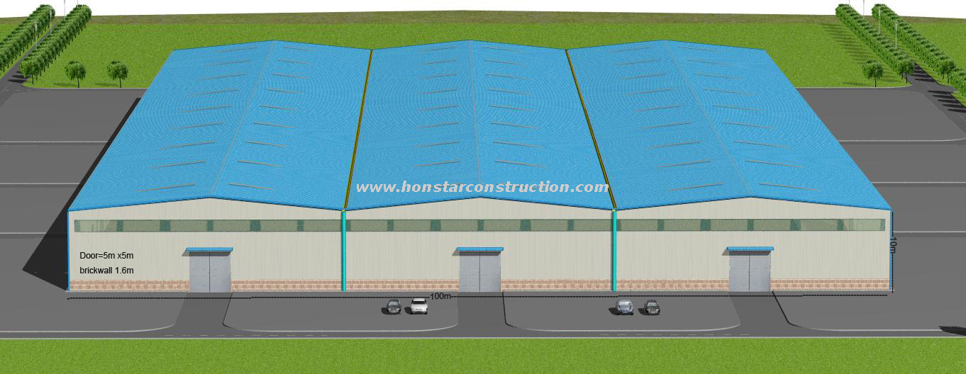 200m X 100m Best Metal Building As Steel Structure Plant for Industrial Factory