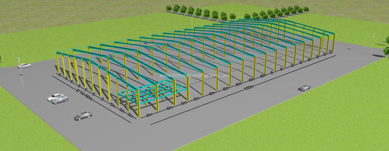 100m X 50m X 8m Steel Structures Framing Building From China Construction Companies