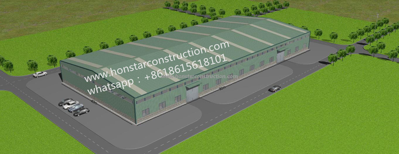 90m x 40m x 8m Steel Structure Warehouse With Mezzanine Floor