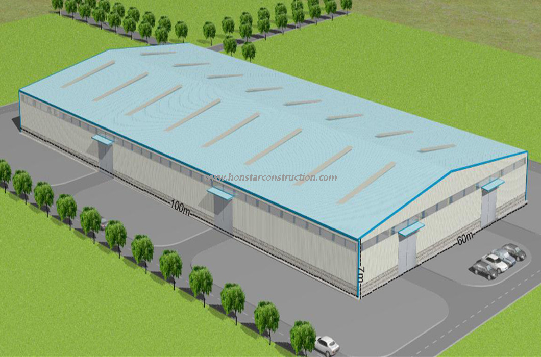 Low Cost of 60x100 Prefabricated Steel Building Made in Metal Structures Materials