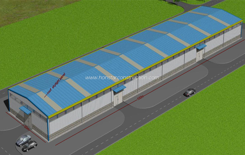 100x20 Metal Structures /Steel Structure Building As A Storage