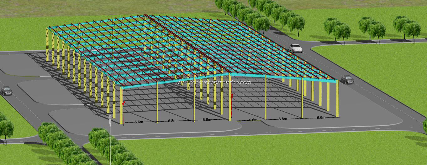 80m X 40m X 7m Steel Structure Warehouse With Mezzanine Floor As Detached Factory for An Industrial Park