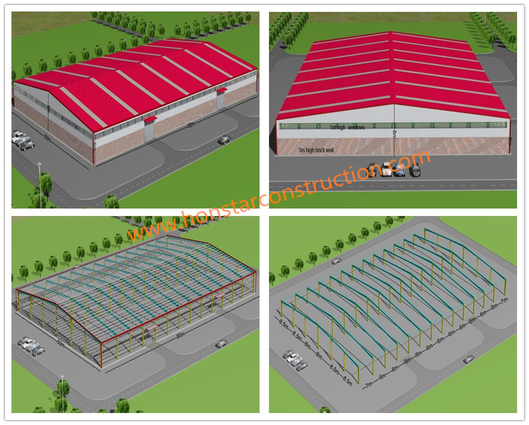 50x100 Metal Building Made in Steel Structure Materials 