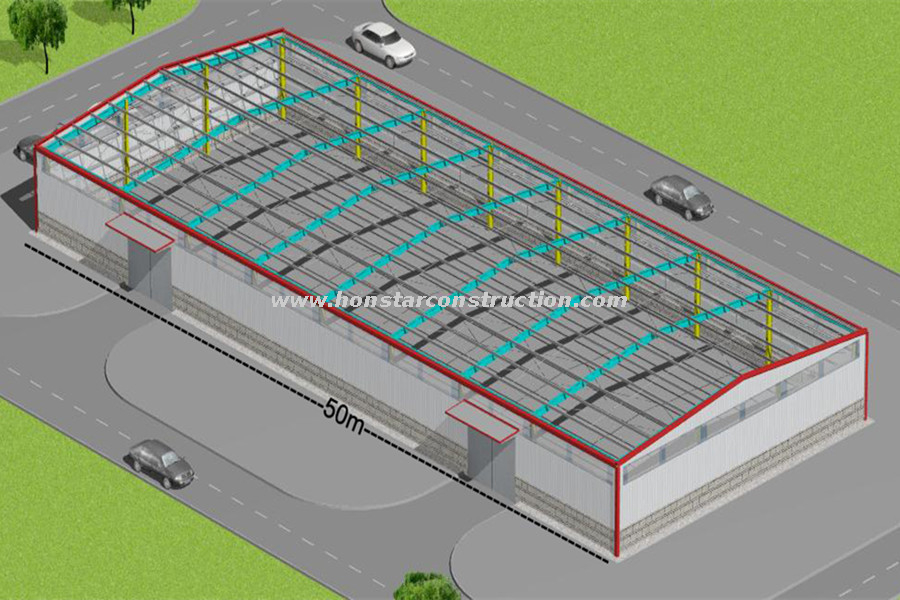 50m X 20m Prefabricated Steel Sturcture Warehouse