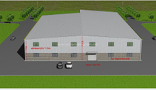 68m X 40m X 8m Industrial Manufacturing Sheds Steel With Mezzanine Floor