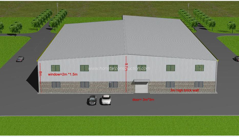 68m X 40m X 8m Industrial Manufacturing Sheds Steel With Mezzanine Floor