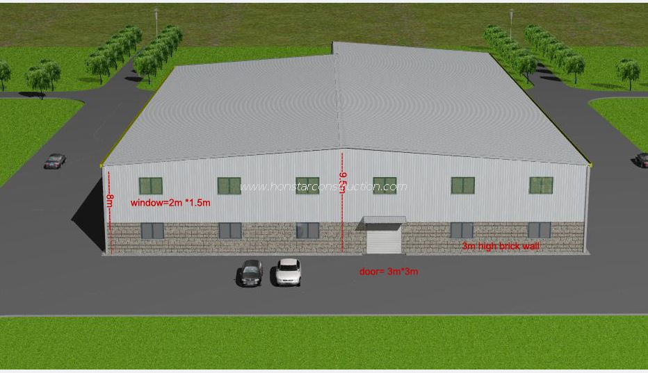 68m X 40m X 8m Industrial Manufacturing Sheds Steel With Mezzanine Floor