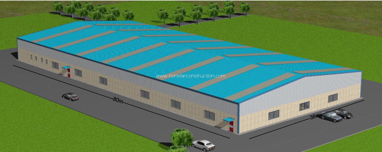  80x36 Proposed Work Shop Made in China Industrial Warehouses Factory